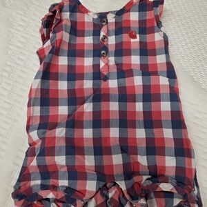Carhartt Red, Navy & White Plaid Baby One-Piece